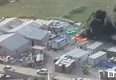 Gölbaşı'nda yalıtım malzemelerinin tutuştuğu inşaatta yangın çıktı