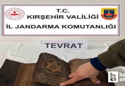 Kırşehir'de yapılan denetimde 7 asırlık el yazması Tevrat yakalandı