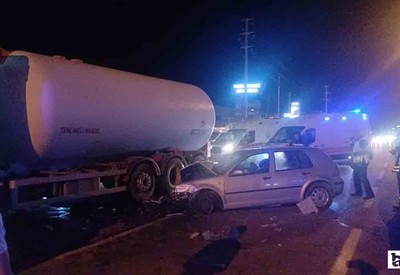 Çorum'da akaryakıt tankeriyle çarpışan otomobilin sürücüsü hayatını kaybetti