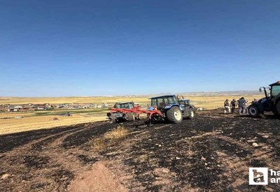 Ayaş'ta 57 dönümlük ekili buğday ve arpa tarlası yandı!