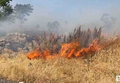 Altındağ'da otluk alanda çıkan yangına itfaiye müdahale etti