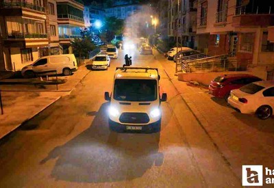 Keçiören Belediyesi gece yarısında kapsamlı ilaçlamaya başladı