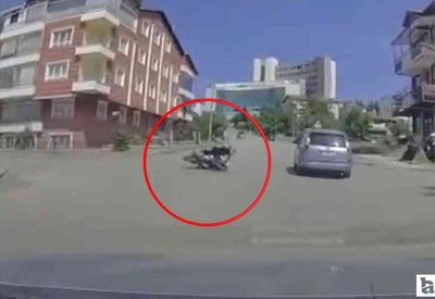 Elmadağ'da motosiklet kazası kısa süreli paniğe neden oldu