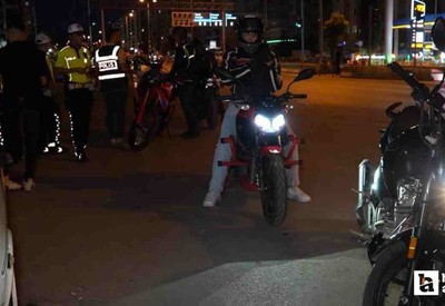 Kırıkkale'de denetime takılan 40 motosiklet sürücüsüne ceza kesildi