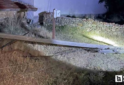 Haymana'da elektrik tellerine takılan tır trafoyu patlattı yangın çıktı