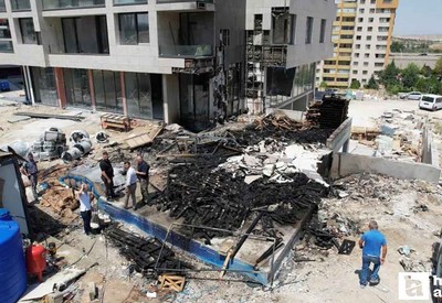 Çankaya'da inşaat yangını paniğe neden oldu!