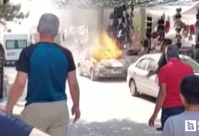 Çankaya'da park halindeki araçta çıkan yangını itfaiye söndürdü