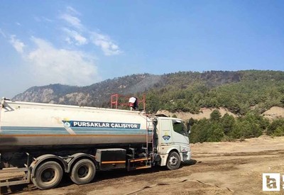 Pursaklar Belediyesi'nden Karabük'e orman yangını için söndürme desteği