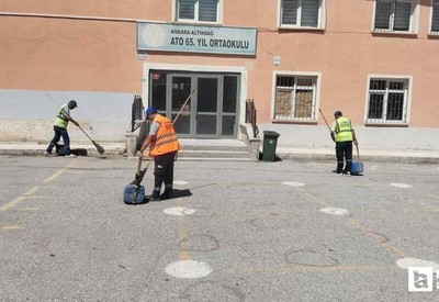 Altındağ Belediyesi ilçedeki okullarda temizlik yaptı