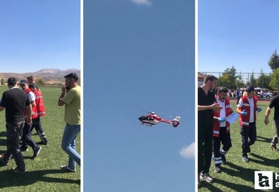 Yozgat'da parmağı kopan vatandaş ambulans helikopterle Ankara'ya sevk edildi