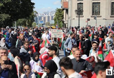 Ankara'da düzenlenen Gazze Kararlılık Yürüyüşü yoğun ilgi gördü