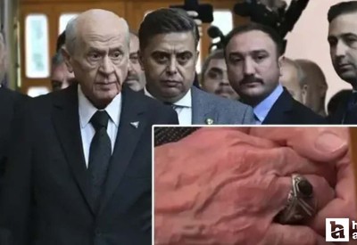 Devlet Bahçeli'nin MHP grup toplantısında taktığı rozet ve yüzük dikkat çekti