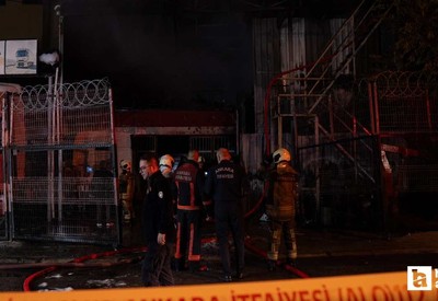 Yenimahalle'de bir oto tamir dükkanında yangın çıktı