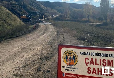 Beypazarı'nda toprak kayması: Bağlantı yolu ulaşıma kapandı