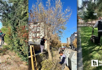 Kahramankazan Belediyesi, park ve yeşil alanlarda sonbahar bakımı gerçekleştirdi