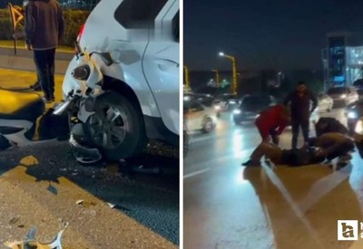 Sincan'da trafik kazasında motosiklet sürücüsü yaralandı