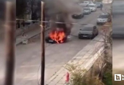 Beypazarı'nda seyir halindeki araçta çıkan yangını itfaiye söndürdü