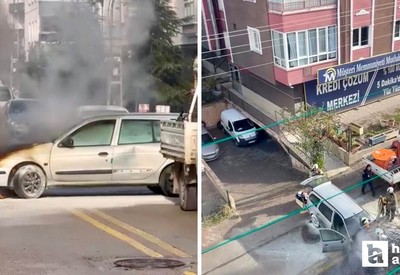 Sincan'da seyir halindeki otomobil alev aldı!