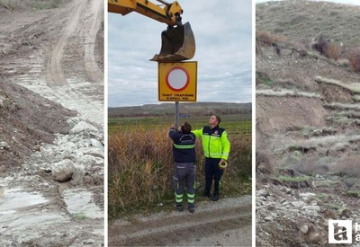 Beypazarı-Adaören yolunda heyelan: Trafiğe kapatıldı