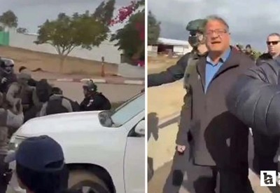 Bedeviler İsrail Ulusal Güven Bakanını taşladılar