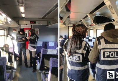 Siirt Kurtalan-Ankara seferini yapan Güney Ekspres treninde polis denetimi