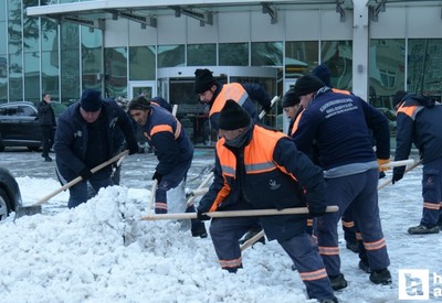 Kahramankazan Belediyesi, kar temizleme çalışması gerçekleştirdi