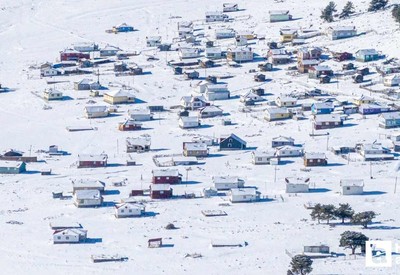 Çamlıdere'deki Benli Yaylası karla kaplandı
