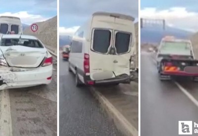 Elmadağ’da zincirleme trafik kazası: 6 araç çarpıştı, 2 kişi yaralı