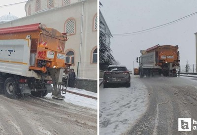 Pursaklar Belediyesi ekiplerinden karla mücadele seferberliği