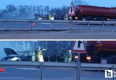 Akyurt'ta seyir halindeki araç alev topuna döndü