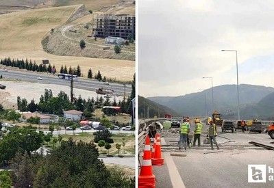 Turkuaz Köprülü Kavşağı'nda çalışmalar sürüyor: Bağlantı kolu trafiğe kapatıldı!