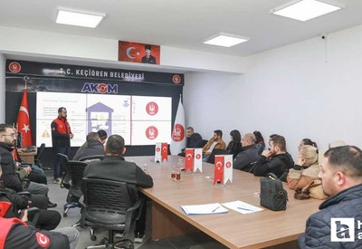 Keçiören Belediyesi personeline yangın söndürme eğitimi verildi