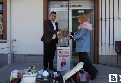 Keçiören'de başlatılan Elektronik Atık Toplama Kampanyası'na yoğun ilgi