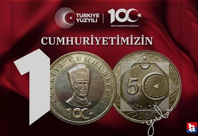 Cumhuriyet'in yüzüncü yılına özel basılan 5 liraya ilişkin düzenleme Resmi Gazete'de yayımlandı