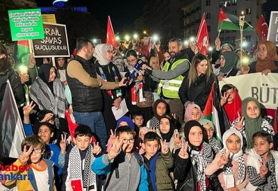 Başkent Ankara'da Filistin'e destek yürüyüşü