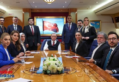 Cumhurbaşkanı Erdoğan Suudi Arabistan dönüşü gazeteciler ile bir araya geldi! 'Çözüm için kilit ülke Türkiye'