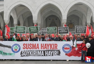 Emekli Memur-Sen, İsrail'in Gazze'ye yönelik saldırılarını Ankara'da protesto etti!