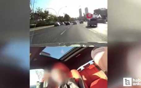 Ankara'da trafikte makas atan sürücü polisten kaçamadı!