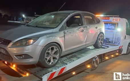 Ankara'da çalıntı araçla polisten kaçarken kaza yaptı