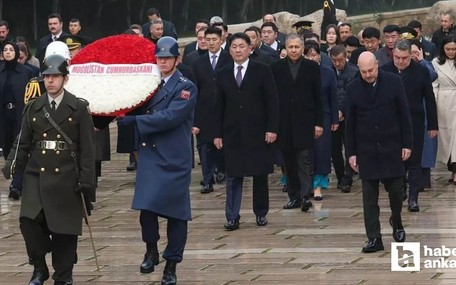 Moğolistan Cumhurbaşkanı, Bakan Yerlikaya ile Anıtkabir'i ve TUSAŞ'ı ziyaret etti