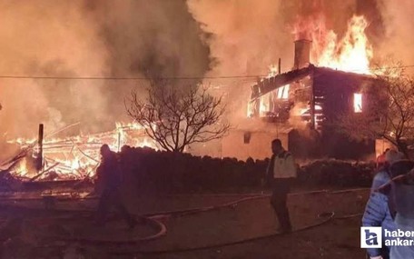 Çamlıdere'de çıkan yangın 4 ev ve 2 samanlığı küle çevirdi
