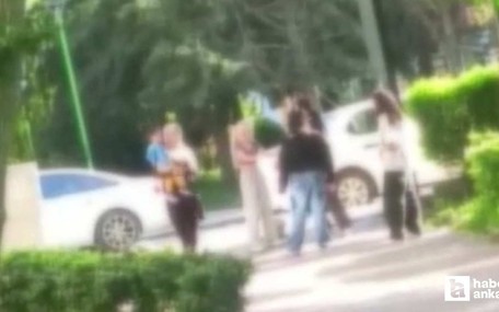 Mamak'ta 4 kız saç saça baş başa kavga etti
