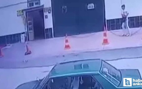 Polatlı'da apartmandaki ayakkabı hırsızlığı güvenlik kamerasında