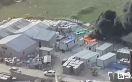 Gölbaşı'nda yalıtım malzemelerinin tutuştuğu inşaatta yangın çıktı
