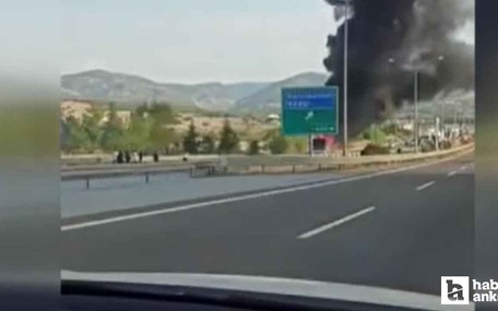 Kızılcahamam'da seyir halindeki yolcu otobüsü alev aldı