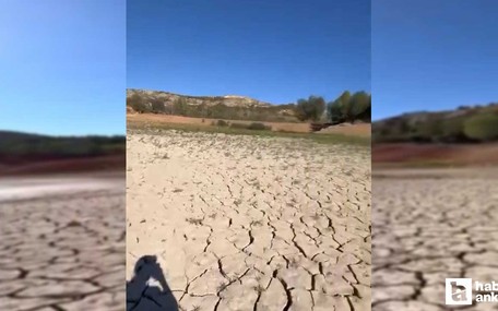 Ankara'da şiddetli kuraklık kamerada: Lezgi  Göleti kurudu!