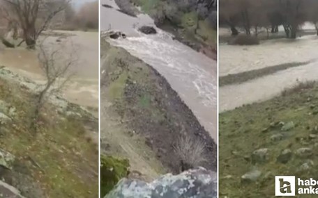Başkentte etkili olan sağanak yağış dereleri taşırdı!