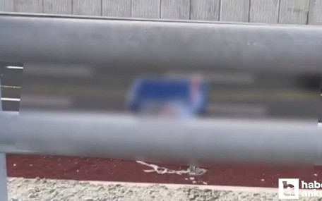 Elmadağ'da bariyere çarpan motosiklet sürücüsünün üzerinden otobüs geçti!