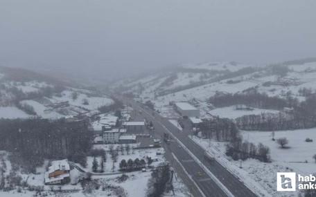 Samsun-Ankara yolunda kar yağışı etkili oldu