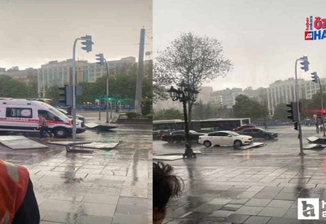Kızılay'da şiddetli fırtına hayatı olumsuz etkiledi